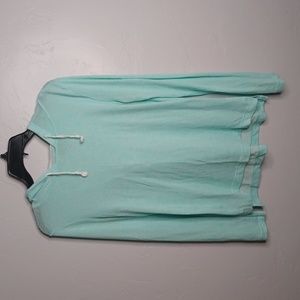 SO Mint Green Space Dye Lightweight Long‎ Sleeve Pullover Hoodie Large